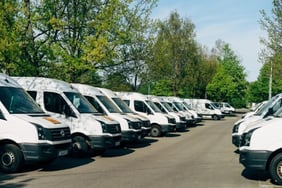 vehicle fleet of cars parked for the nearby small business